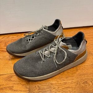 OluKai Nanea Li Men's 11 Gray Canvas Sneakers Leather Accent Walking Shoes 10485